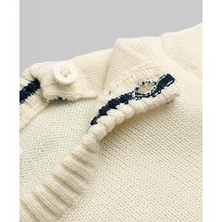 Babyhug Knit Full Sleeves Striped Sweater Set - Yellow