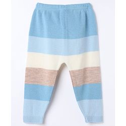 Babyhug Knit Full Sleeves Sweater Set with Striped Print in Blue