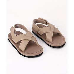 Cute Walk by Babyhug Velcro Closure Solid Sandal in Beige