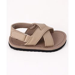 Cute Walk by Babyhug Velcro Closure Solid Sandal in Beige