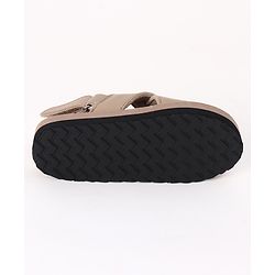Cute Walk by Babyhug Velcro Closure Solid Sandal in Beige