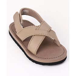 Cute Walk by Babyhug Velcro Closure Solid Sandal in Beige
