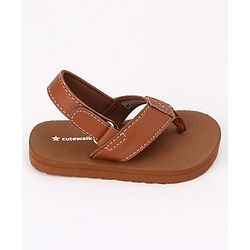 Cute Walk by Babyhug Velcro Closure Sandal in Brown