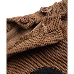 Babyhug Disney Fleece Knit Full Sleeves Winter Wear Suit With Mickey Mouse Embroidery - Brown