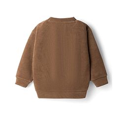 Babyhug Disney Fleece Knit Full Sleeves Winter Wear Suit With Mickey Mouse Embroidery - Brown