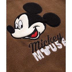 Babyhug Disney Fleece Knit Full Sleeves Winter Wear Suit With Mickey Mouse Embroidery - Brown