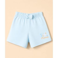 Babyhug 100% Cotton Jersey Knit Mid Thigh Shorts With Floral & Text Print Pack of 3 - White, Peach & Light Blue