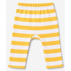 Babyhug 100% Cotton Knit Full Length Striped & Costruction Vehicles Printed Diaper Leggings Pack Of 3 - Red Navy Blue & Yellow