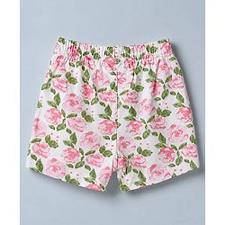 Babyhug Cotton Jersey Knit Mid Thigh Shorts With Floral & Heart Print Pack of 3 - Pink