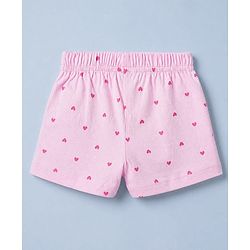 Babyhug 100% Cotton Jersey Knit Short with Heart Print in Pink & White Pack of 3
