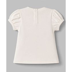 Babyhug Single Jersey Knit Half Sleeves Top & Pleated Skirt Set Floral Print - Off White & Red