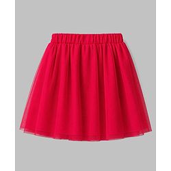 Babyhug Single Jersey Knit Half Sleeves Top & Pleated Skirt Set Floral Print - Off White & Red