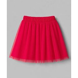 Babyhug Single Jersey Knit Half Sleeves Top & Pleated Skirt Set Floral Print - Off White & Red
