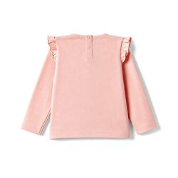 Babyhug Single Jersey Knit Full Sleeves Top & Skirt Set Star & Text Print - Pink & Navy Blue