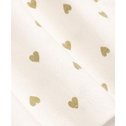 Babyhug 100% Cotton Single Jersey Knit Full Sleeves Top & Leggings With Hearts Print & Bow Applique - White & Red