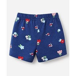 Babyhug Cotton Jersey Knit Short With Floral Print Pack of 3 - Navy Blue Pink Red
