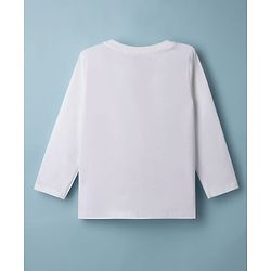 Babyhug Disney Single Jersey Knit Full Sleeves T-Shirt & Pyjama Night Suit with Mickey Mouse Graphics - White