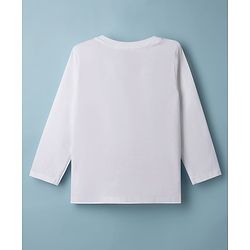 Babyhug Disney Single Jersey Knit Full Sleeves T-Shirt & Pyjama Night Suit with Mickey Mouse Graphics - White