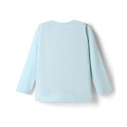 Babyhug Disney Single Jersey Knit Full Sleeves T-Shirt & Pyjama Night Suit with Mickey Mouse Graphic - Light Blue