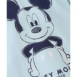 Babyhug Disney Single Jersey Knit Full Sleeves T-Shirt & Pyjama Night Suit with Mickey Mouse Graphic - Light Blue