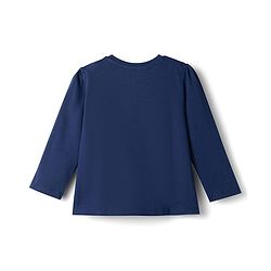 Babyhug Disney Single Jersey Knit Full Sleeves T-shirt & Pyjama Night Suit With Minnie Mouse Graphic & Star Print -Navy Blue