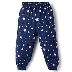 Babyhug Disney Single Jersey Knit Full Sleeves T-shirt & Pyjama Night Suit With Minnie Mouse Graphic & Star Print -Navy Blue
