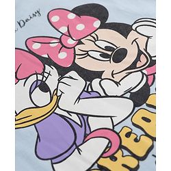 Babyhug Disney Single Jersey Knit Full Sleeves T-Shirt & Pyjama Night Suit with Minnie & Friends Graphics - Sky Blue