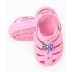 Cute Walk by Babyhug Back Strap Closure Clogs With Bow Applique - Pink
