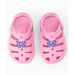 Cute Walk by Babyhug Back Strap Closure Clogs With Bow Applique - Pink