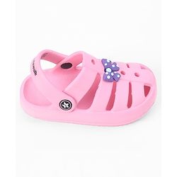 Cute Walk by Babyhug Back Strap Closure Clogs With Bow Applique - Pink