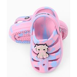 Cute Walk by Babyhug Back Strap Closure Clogs With Cow Applique - Pink