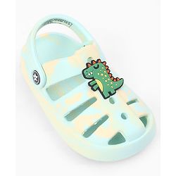Cute Walk by Babyhug Back Strap Closure Clogs With Dino Applique - Mint