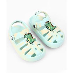 Cute Walk by Babyhug Back Strap Closure Clogs With Dino Applique - Mint