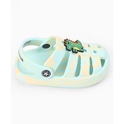Cute Walk by Babyhug Back Strap Closure Clogs With Dino Applique - Mint
