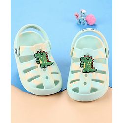 Cute Walk by Babyhug Back Strap Closure Clogs With Dino Applique - Mint