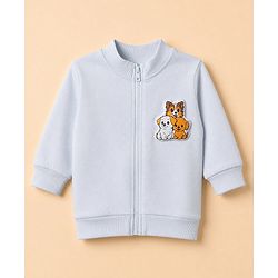 Babyhug 100% Cotton Knit Full Sleeves Sweatshirt and Jogger with Full Length and Dogs Print in Blue