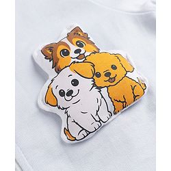 Babyhug 100% Cotton Knit Full Sleeves Sweatshirt and Jogger with Full Length and Dogs Print in Blue