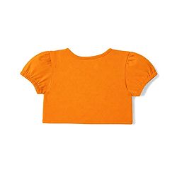 Babyhug 100% Cotton Woven Half Sleeves Floral Printed Frock With Shrug - Orange