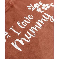Babyhug Velour Knit Full Sleeves Text & Floral Printed Winter Wear Suit - Rust Orange