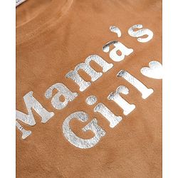 Babyhug Velour Knit Full Sleeves Text Foil Printed Winter Wear Suit - Tan
