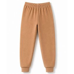 Babyhug Velour Knit Full Sleeves Text Foil Printed Winter Wear Suit - Tan