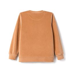 Babyhug Velour Knit Full Sleeves Text Foil Printed Winter Wear Suit - Tan