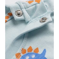 Babyhug 100% Cotton Knit Full Sleeves Co-Ords T-Shirt & Pyjama Night Suit with Tortoise Print - Aqua Blue