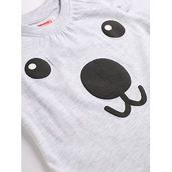 Babyhug 100% Cotton Knit Full Sleeves T-Shirt & Pyjama Night Suit with Bear Print - Grey & Red