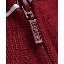 Babyhug 100% Cotton Knit Full Sleeves Hooded Sweatjackets with Raglan Sleeves and New York Athletic Dept. Champions Text Print - Maroon