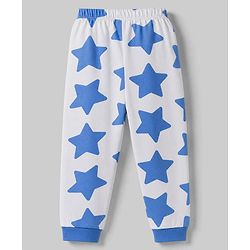 Babyhug 100% Cotton Knit Full Sleeves Co-Ords T-Shirt & Pyjama Night Suit with Star Print - Blue