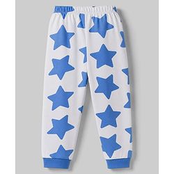 Babyhug 100% Cotton Knit Full Sleeves Co-Ords T-Shirt & Pyjama Night Suit with Star Print - Blue