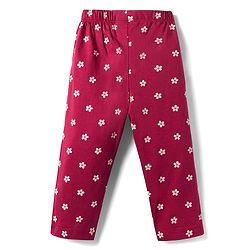 Babyhug 100% Cotton Knit Full Sleeves T-Shirts & Pajama Night Suit with Bunny Print - Maroon