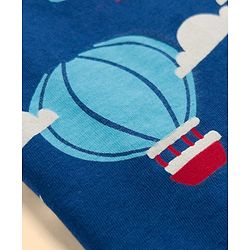 Babyhug 100% Cotton Knit Full Sleeves Co-Ords T-Shirt & Pyjama Night Suit with Vehicle Print - Blue