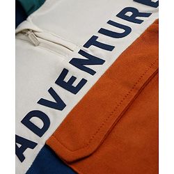 Babyhug 100% Cotton Knit Front Open Heavy Gauge Sweatshirt with Full Raglan Sleeves and Adventure Text Print - Navy Blue